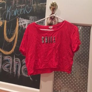 cropped netflix chill shirt